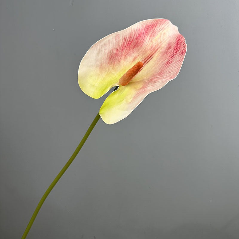 Single Stem Artificial Anthurium Flower, 28" Tall Realistic Faux Red Flamingo Lily for Wedding Centerpieces & Home Decor