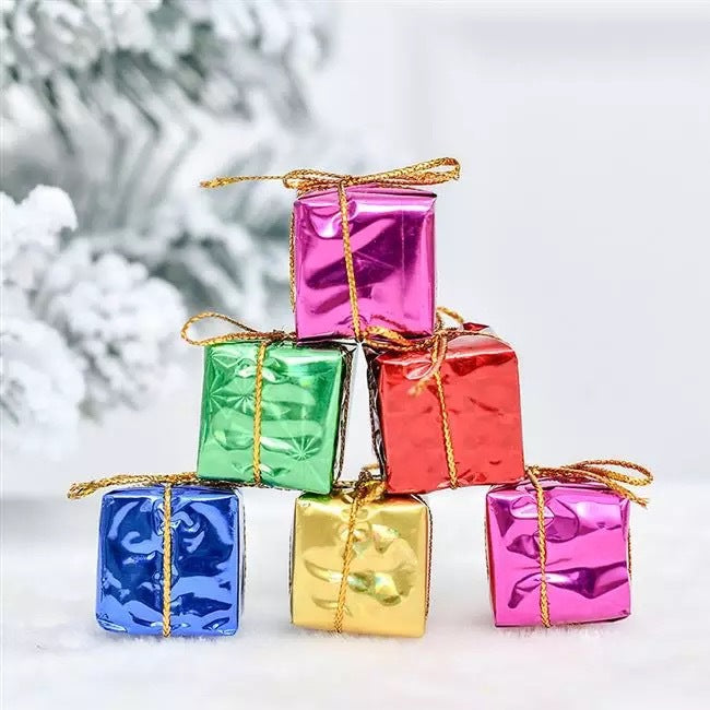 Bulk 24 Pcs Mini Foam Colorful Gift Box for Xmas Tree Hanging Ornaments Gift Wholesale