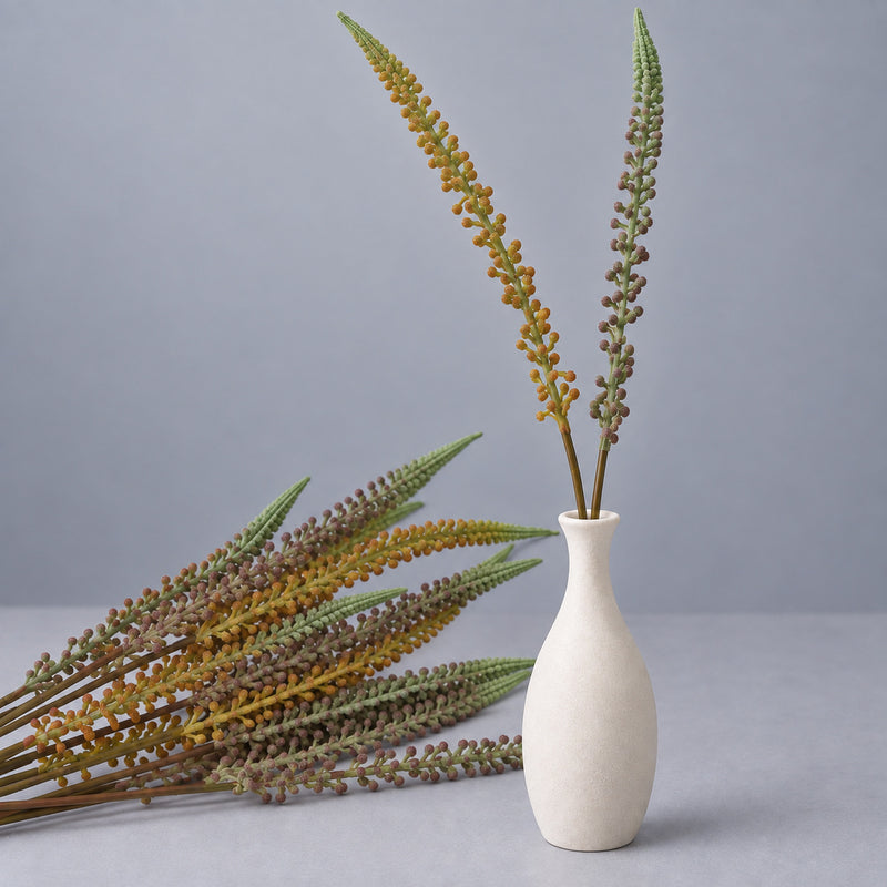 Artificial Foxtail Grass Single Stem, Faux Horsetail Greenery Plastic Stem, Wedding, Vase & Home Decor