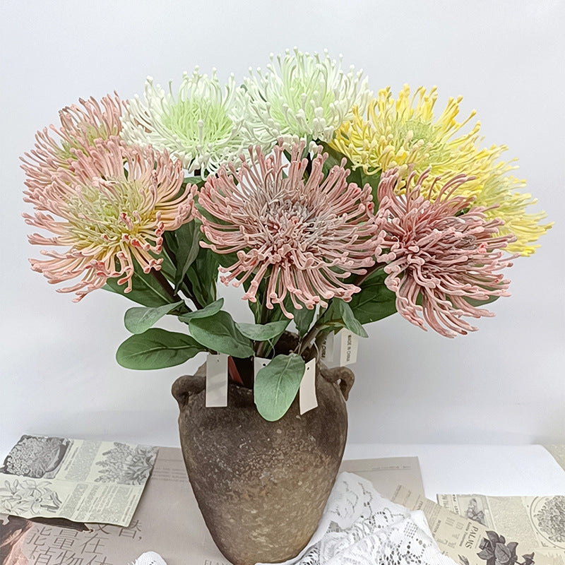 Artificial Green Chrysanthemum Stem, 23" Single Stem, Silk-Like Flower for Home Decor, Wedding, or Office