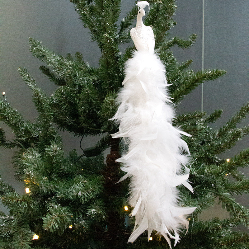 Bulk Christamas Ornaments Artificial Peacock Natural Feather Crafts for Xmas Tree Decor Wholesale