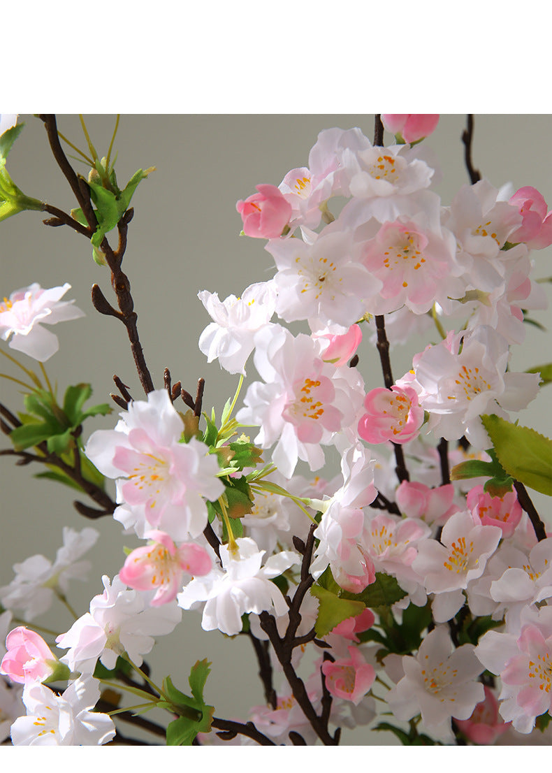 Artificial Cherry Blossom Branch, 36" Single Stem with 25 Blooms, Silk Flower for Home Decor, Wedding, Office, Modern & Luxe Style