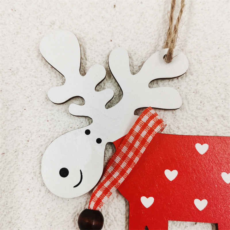 Lot de 5 décorations suspendues en forme d'élan avec corde pour décoration de fête de Noël, vente en gros