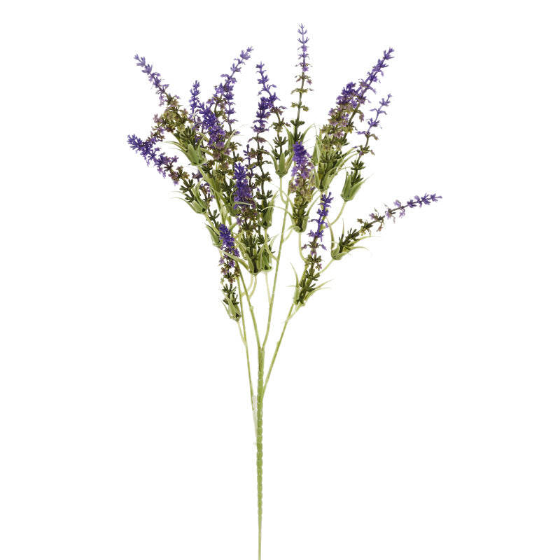 Artificial Lavender Bush with 24 Blooms, 26" Tall Realistic Faux Flower for Wedding Decor, Home Staging, Indoor Outdoor Use