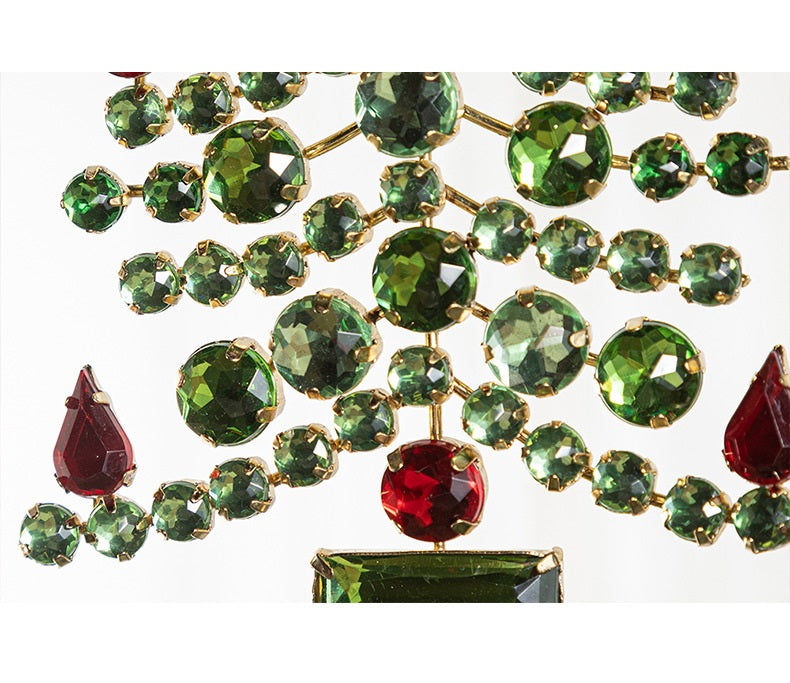 Ornements d'arbre de Noël en vrac Acrylique Rouge Vert Pierre précieuse Décoration suspendue Cadeau de Noël En gros