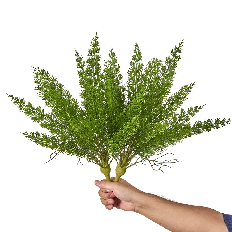 20" Artificial Asparagus Fern Bush, 12 Stems, Realistic Faux Greenery for Home Decor, Wedding Arrangements, and Office Spaces