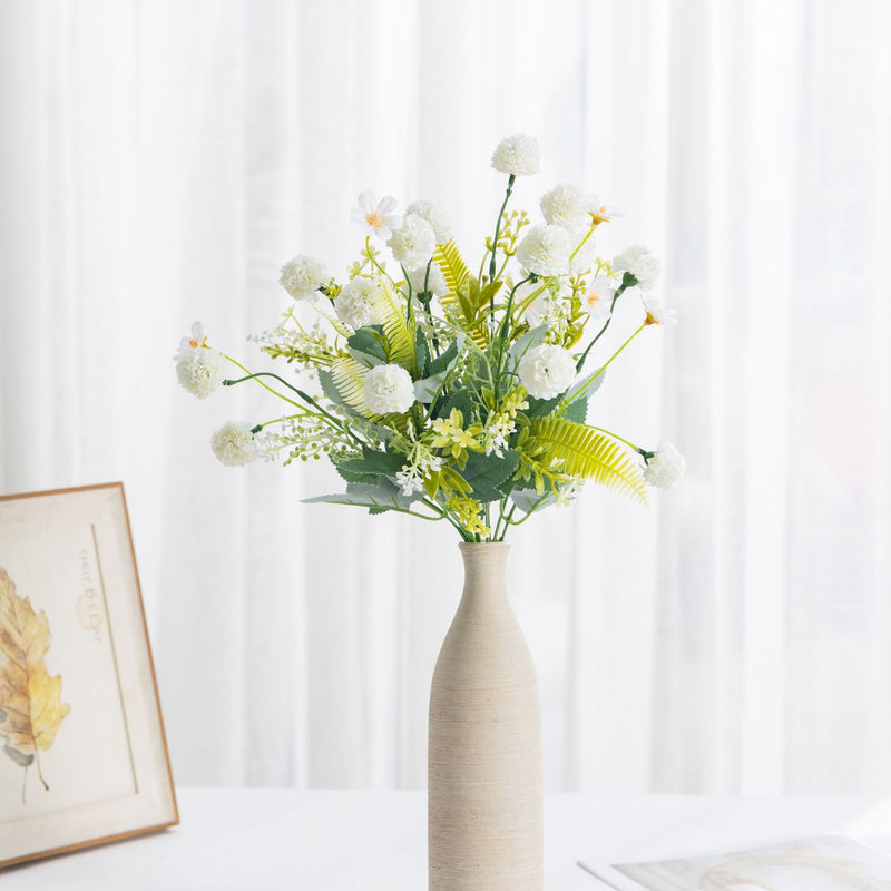 Artificial Dandelion Hydrangea Bouquet, 14" Tall, Plastic, 8 Blooms, Wedding, Outdoor, Home Decor