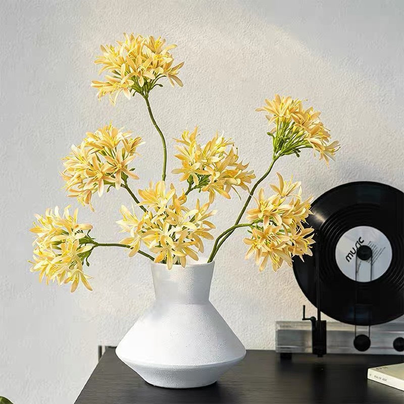 Single Stem Artificial Agapanthus Flower, 24" Tall Realistic Fake Flower for Wedding Decor, Home Styling, and Floral Arrangements