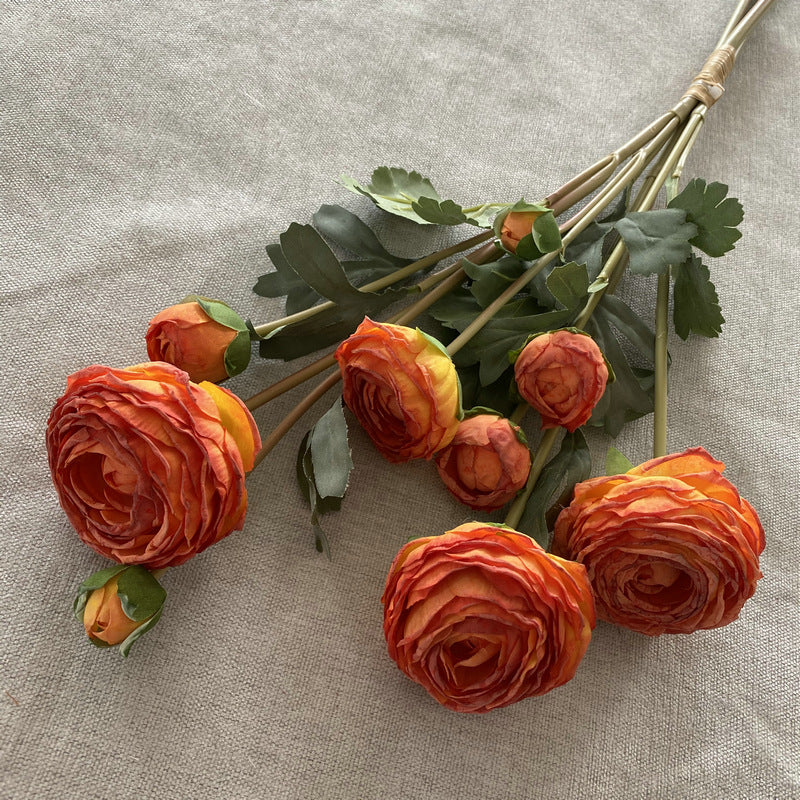 9-Bloom Hand-Tied Bouquet, Faux Silk Peony Stems, 22" Tall, Wedding & Home Decor