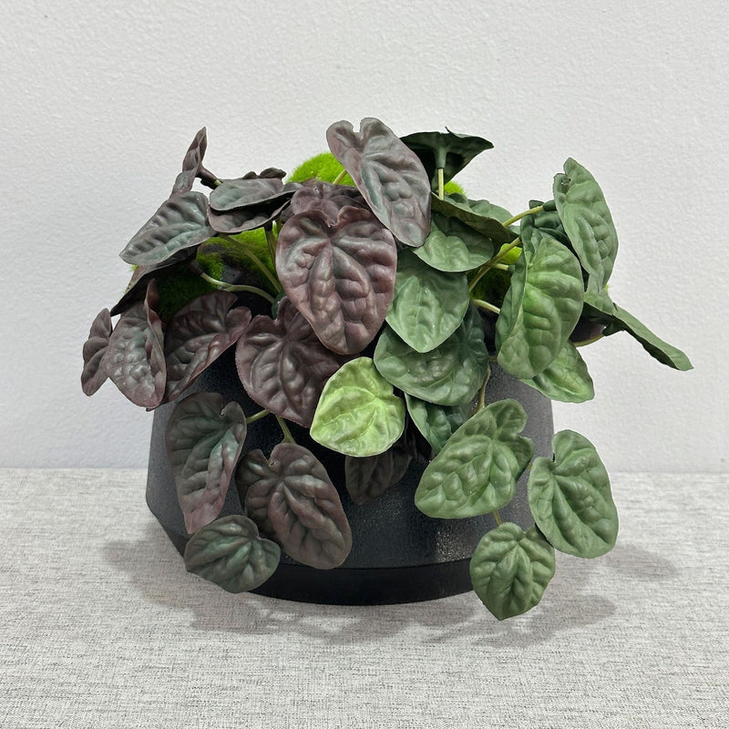 Artificial Wrinkled Peperomia Leaf Bush, Faux Greenery Plant Stem for Vases, Wedding Decor, Home & Office, Indoor/Outdoor