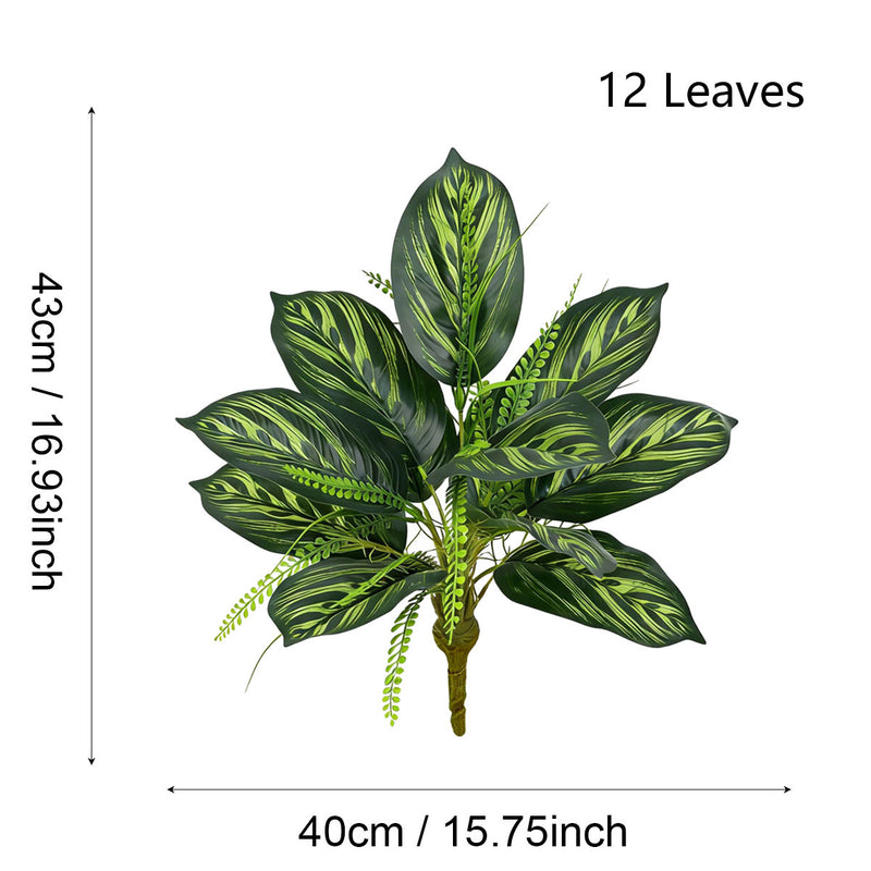 Artificial Golden Allusion Leaf Plant, 17" Tall Potted Faux Alocasia for Home Office Wedding Decor, Bendable Stems, No Maintenance