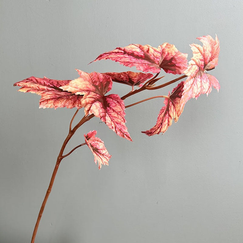 Artificial Begonia Bush with Lifelike Leaves, 28" Height for Home Decor, Wedding Centerpieces & Commercial Displays