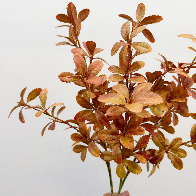 Artificial Eucalyptus-Style Leaf Bush, Autumn Tone Faux Greenery Pick, Plastic Filler Foliage for Wedding, Vase and Home Decor