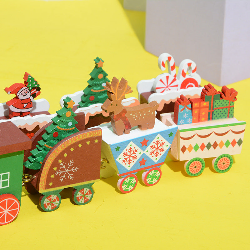 Bulk Mini Christmas Train Ornaments Set for Xmas Mantel Table Centerpieces Kids Toys Wholesale