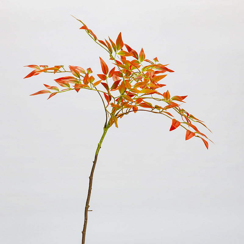Artificial Nandina Stem, 43" Faux Silk Nandina Leaf Branch for Home Decor, Wedding Centerpieces & Commercial Displays, Single Stem with Bendable Stalk