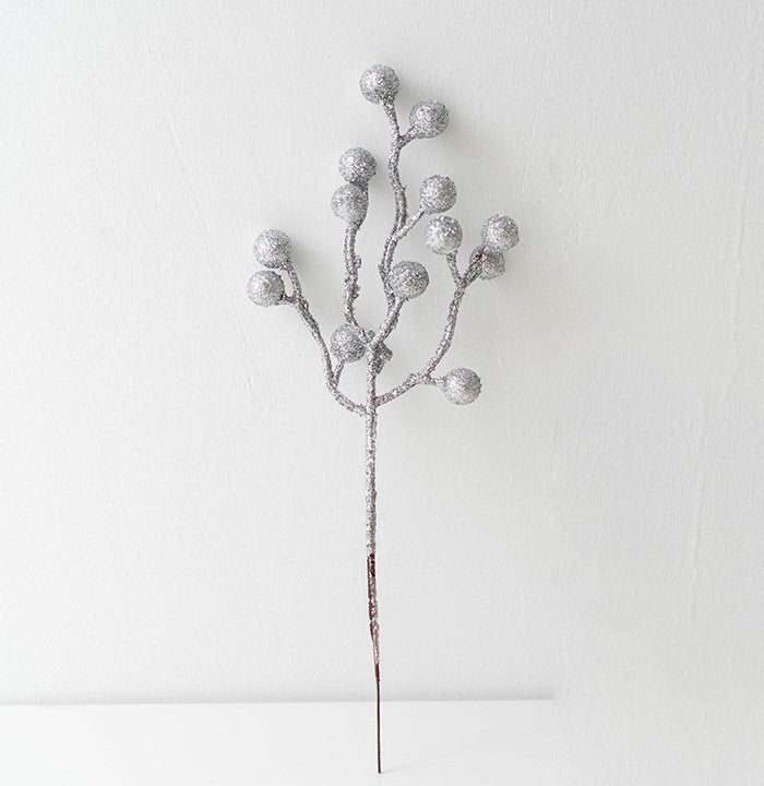 Bulk 12pcs Artificial Glitter Christmas Holy Berry Stems Picks Wholesale