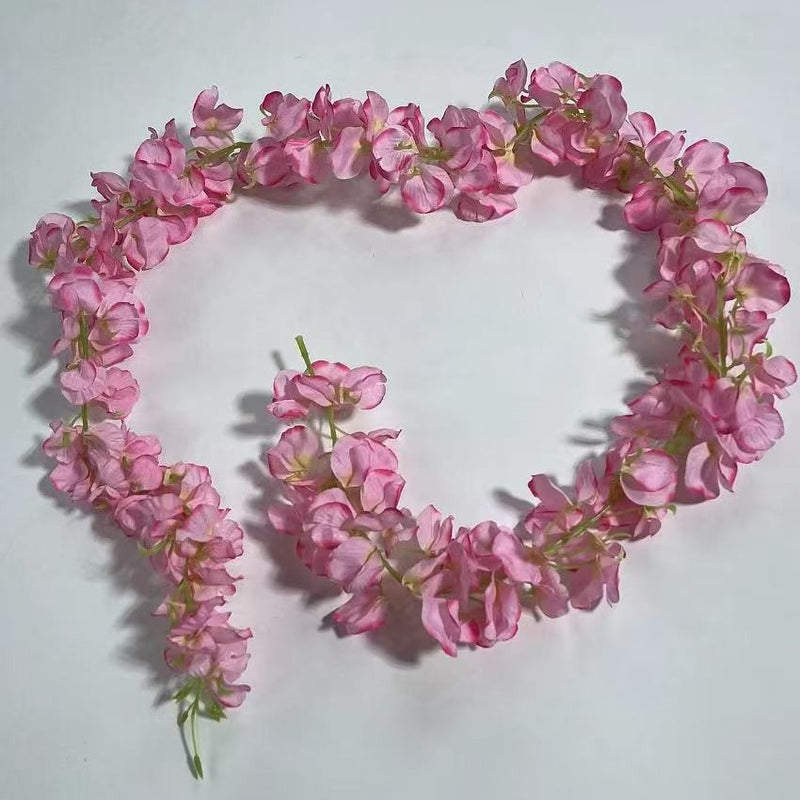 Wisteria Garland Vine, 59" Long with 168 Blooms, Silk-Like Fabric, Indoor/Outdoor Decor for Weddings, Homes, Events