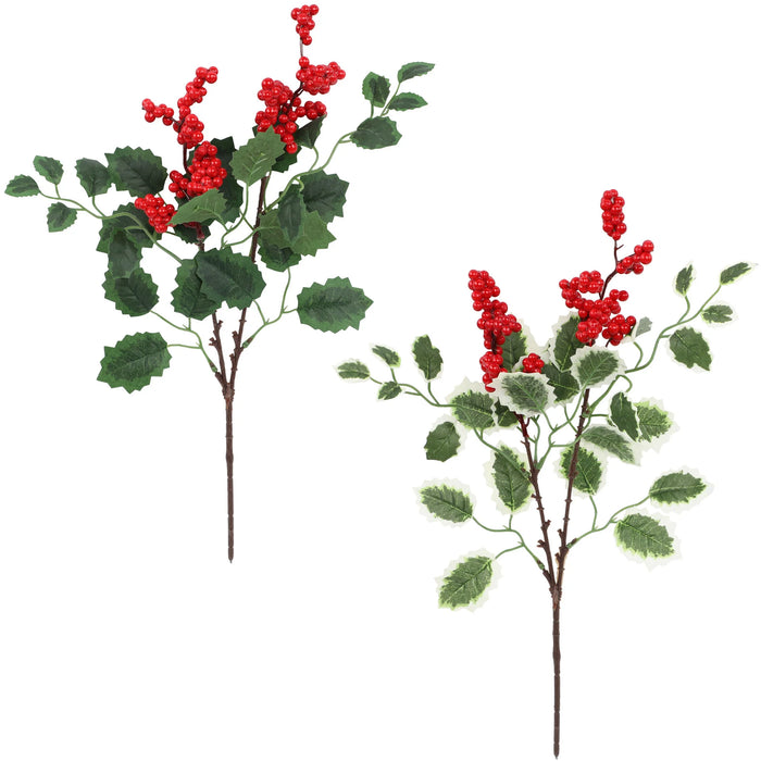 Bulk 6 Bush 18" Artificial Christmas Picking Red Berry Branches Wholesale