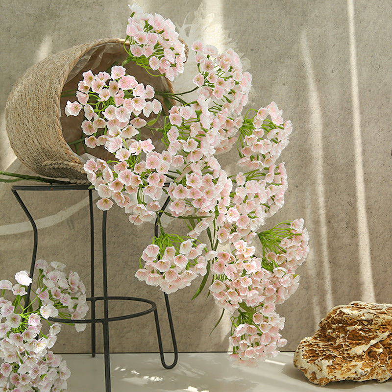Single Stem Artificial Carnation with 3 Blooms, 28" Height, Silk-Like Fabric, Modern Home Decor, Wedding, Office Styling