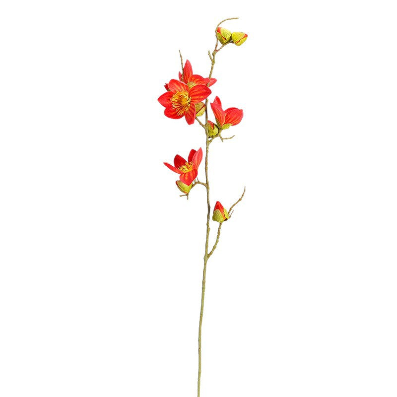 Single Stem Cotton Rose Artificial Flower, 35" Tall with 11 Blooms, Realistic Faux Botanicals for Home Decor, Wedding Centerpieces & Commercial Displays