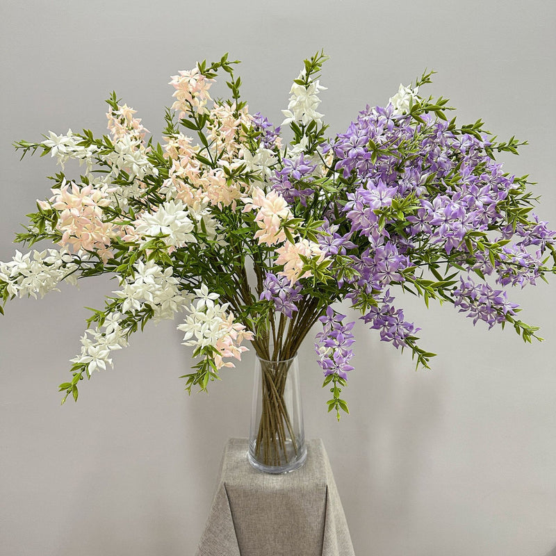 Artificial Lilac Bush, Faux Lilac Flower Stem for Vase Arrangements, Wedding, Home & Office Decor