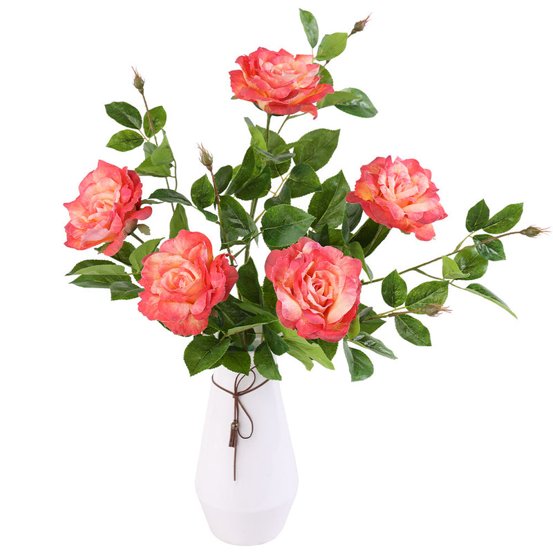 Single Stem Faux Silk Rose, 26" Long with 6" Bloom, Romantic Floral Decor for Weddings & Home