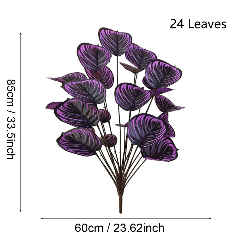 Artificial Violet Bush with 24 Blooms, 33.5" Tall Bendable Stems, PE/PVC for Indoor & Outdoor Decor, Wedding, Office, Events