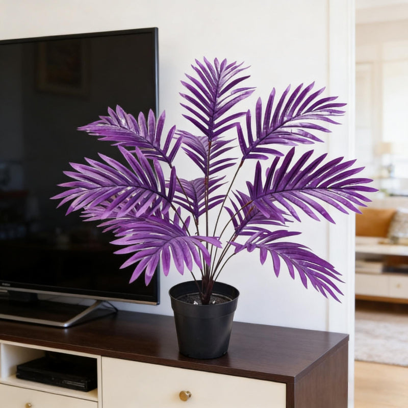 12-Stem Artificial Areca Palm Bush, 26" Tall Lifelike Faux Palm Leaves, Modern Indoor/Outdoor Decor for Home Office Wedding
