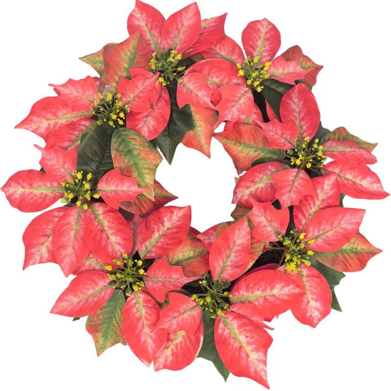 Artificial Poinsettia Garland, 18-Inch Christmas Vine for Holiday Decor, Indoor Decoration
