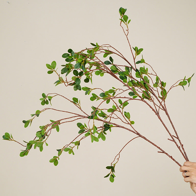 Artificial Ficus Leaf Branch, Faux Greenery Single Stem, 34 in Tall, Faux Silk Fabric, for Home, Wedding & Event Decor