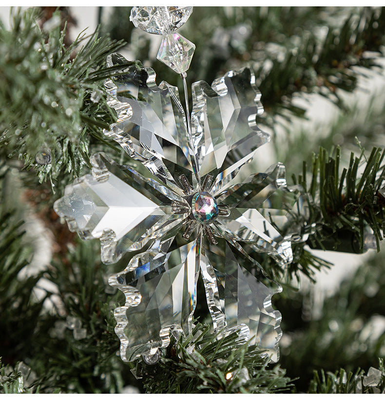 Bulk Christmas Snowflake Ornaments Acrylic Clear Hanging Pendant for Xmas Party Decor Wholesale