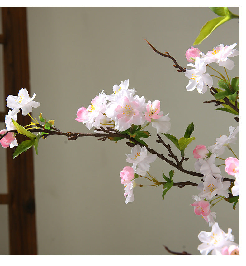 Artificial Cherry Blossom Branch, 36" Single Stem with 25 Blooms, Silk Flower for Home Decor, Wedding, Office, Modern & Luxe Style