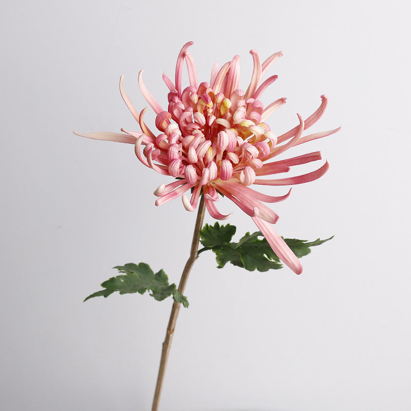Artificial Chrysanthemum Single Stem, Realistic PU Flower for Home Decor, Weddings & Events, 28" Tall with 8" Bloom