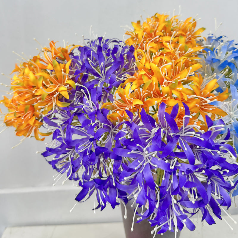 26" Faux Silk Lycoris Flower Bush, Retro Style, Perfect for Weddings, Events, and Home Decor