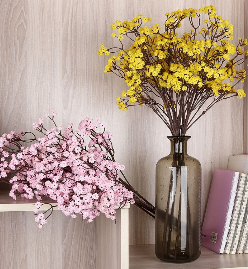 Flores artificiales de otoño a granel, arbusto de Gypsophila para aliento de bebé para exteriores, resistente a los rayos UV, venta al por mayor 