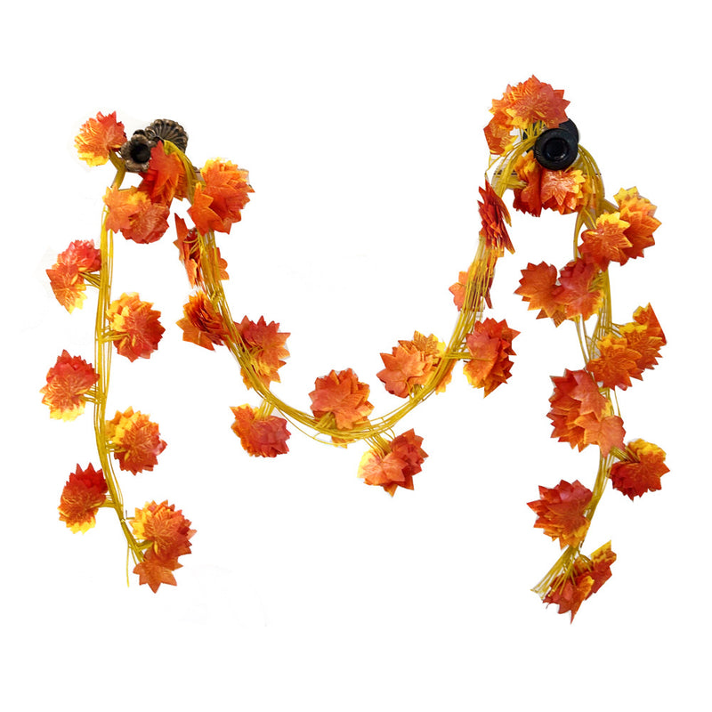 Artificial Maple Leaf Garland Vine, 12 Pack Fall Leaf Vines with 372 Faux Silk Leaves, Autumn Decor for Mantel, Wedding & Thanksgiving
