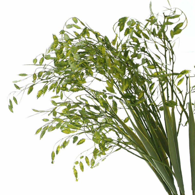 Artificial Cat Grass Stem, 2-Branch Foxtail Grass, 31" Height, Silk-Like Fabric, Indoor Décor, Wedding & Event Styling