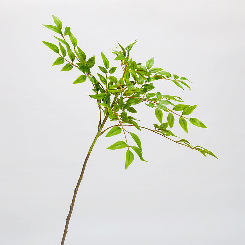 Artificial Nandina Stem, 43" Faux Silk Nandina Leaf Branch for Home Decor, Wedding Centerpieces & Commercial Displays, Single Stem with Bendable Stalk