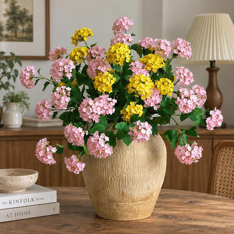Artificial Hydrangea Bush with 3 Blooms, 27.5" Faux Silk Floral Arrangement for Home Decor, Weddings & Events