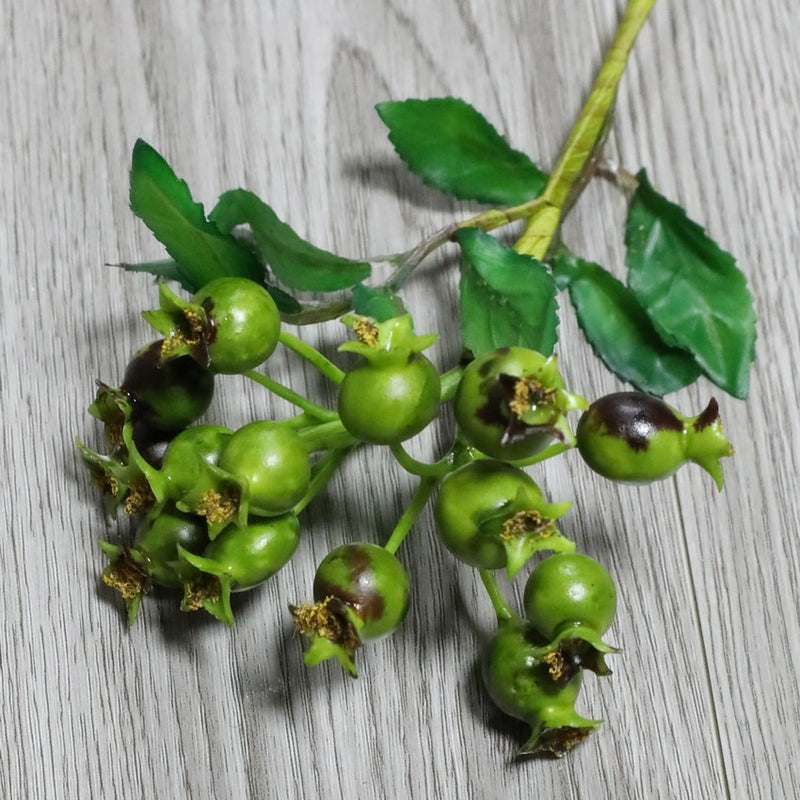 Artificial Pomegranate Fruit Bush with 14 Blooms, 10" Length, Plastic, Indoor/Outdoor Decor