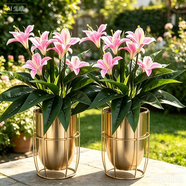 Artificial Lily Bouquet with 3 Blooms, Home & Outdoor Decor