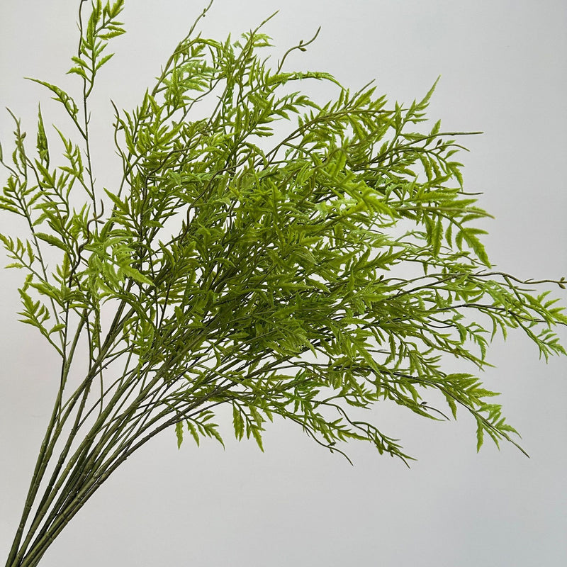 Artificial Persian Fern Bush, Faux Greenery Stem with Boston & Maidenhair-Style Fronds, Tall Soft Plastic, for Home, Wedding & Event Decor