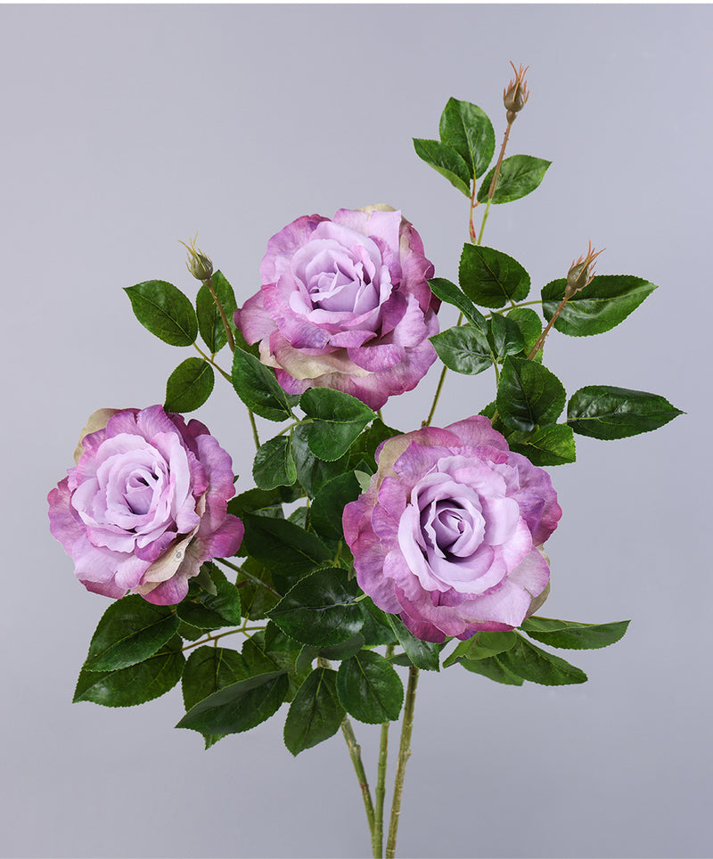 Single Stem Faux Silk Rose, 26" Long with 6" Bloom, Romantic Floral Decor for Weddings & Home