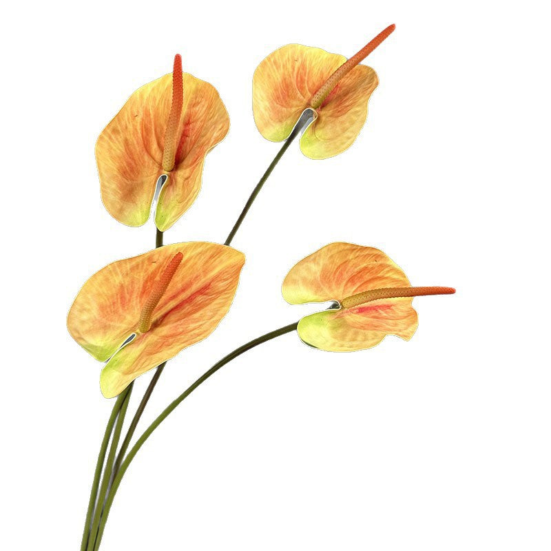 Single Stem Artificial Anthurium Flower, 28" Tall Realistic Faux Red Flamingo Lily for Wedding Centerpieces & Home Decor