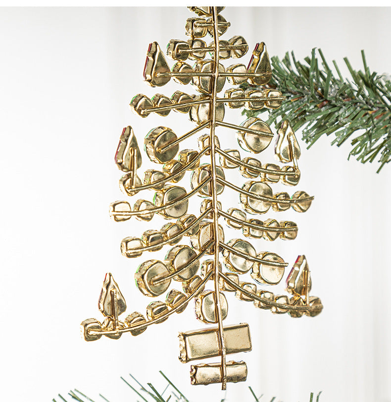 Ornements d'arbre de Noël en vrac Acrylique Rouge Vert Pierre précieuse Décoration suspendue Cadeau de Noël En gros