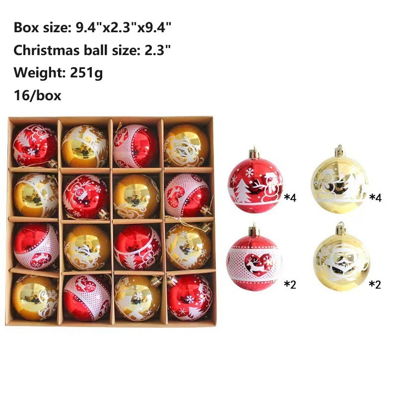 Lot de 16 boules de Noël décoratives à suspendre pour Père Noël