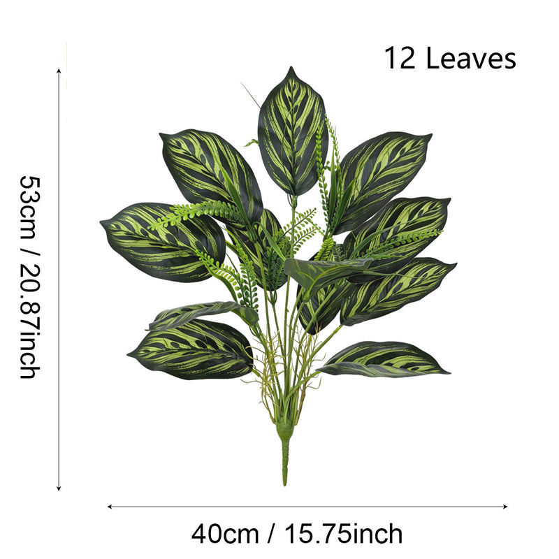 Artificial Golden Allusion Leaf Plant, 17" Tall Potted Faux Alocasia for Home Office Wedding Decor, Bendable Stems, No Maintenance