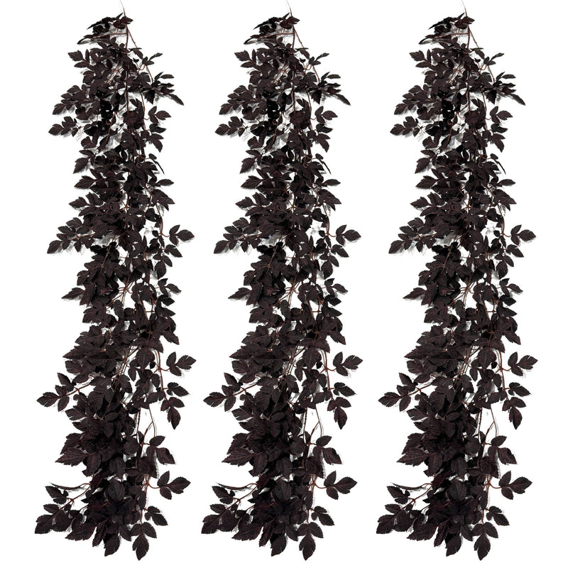 Artificial Trumpet Vine with Autumn Maple Leaves, 71" Long Faux Trailing Vine for Fall Decor, Thanksgiving Home & Wedding Centerpieces