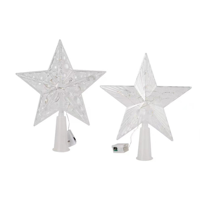 Bulk 5.9" Glittered Xmas Star Treetop for Xmas Party Home Decor Wholesale