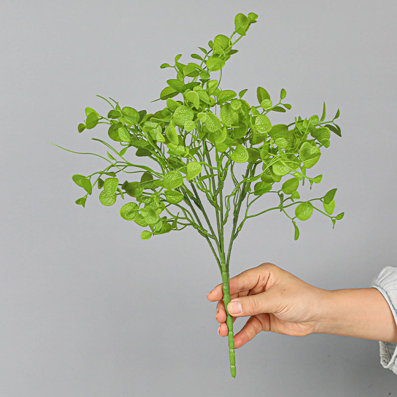Artificial Eucalyptus & Dimple Grass Bush, Plastic Persian Grass Greenery Stem for Vases, Wall Décor & Home Styling